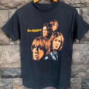 Vintage The Stooges Band Graphic Tee - Iggy Pop Punk Rock Black T-Shirt